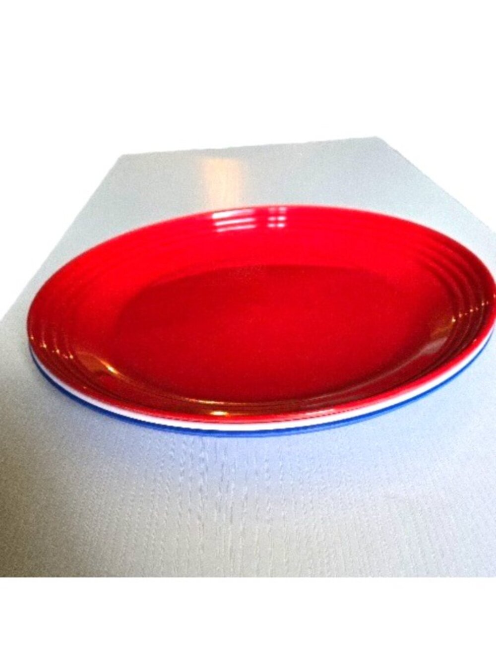 Melamine Greenbrier Int'l Red White & Blue 11" Dinner Plates, Set of 3 Patriotic - Picture 5 of 5
